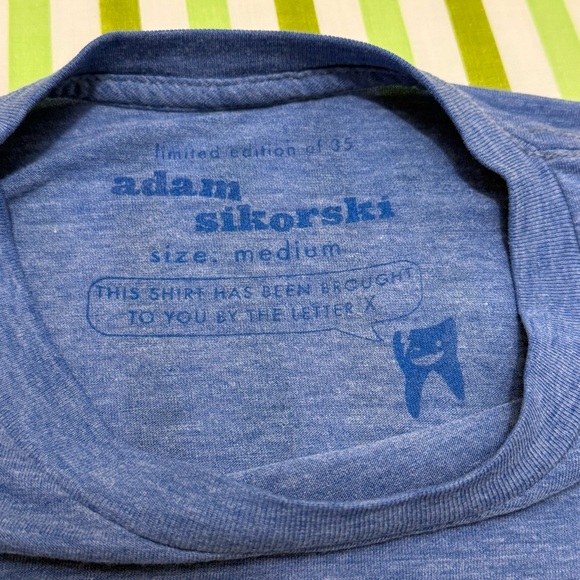 Adam Sikorsky Xylophone Short Sleeve Tee, Blue, Size Medium, Limited Edition - Picture 2 of 6